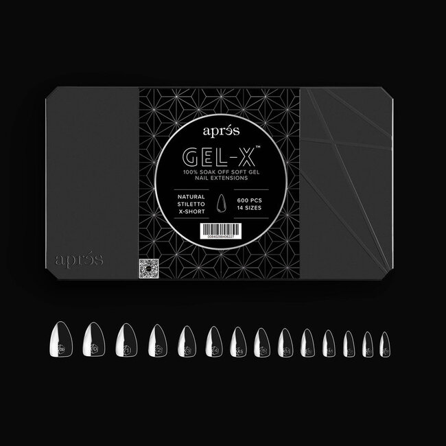 Apres - Tip Box 2.0 Gel X - Clear - Natural Stiletto - Extra Short