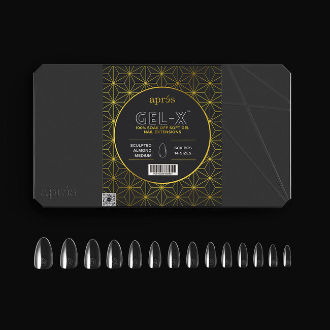 Apres - Tip Box 2.0 Gel X - Clear - Sculpted Almond - Medium