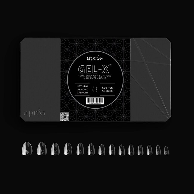 Apres - Tip Box 2.0 Gel X - Clear - Natural Almond - Extra Short