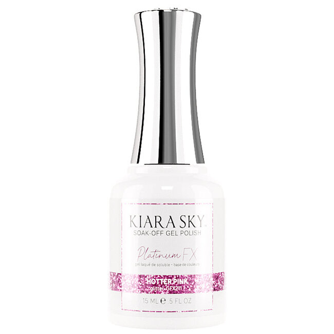 Kiara Sky Kiara Sky - Platinum FX Glitter Gel -211 Hotter Pink - 0.5 oz