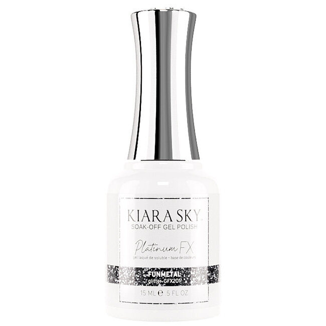 Kiara Sky Kiara Sky - Platinum FX Glitter Gel -201 Funmetal - 0.5 oz