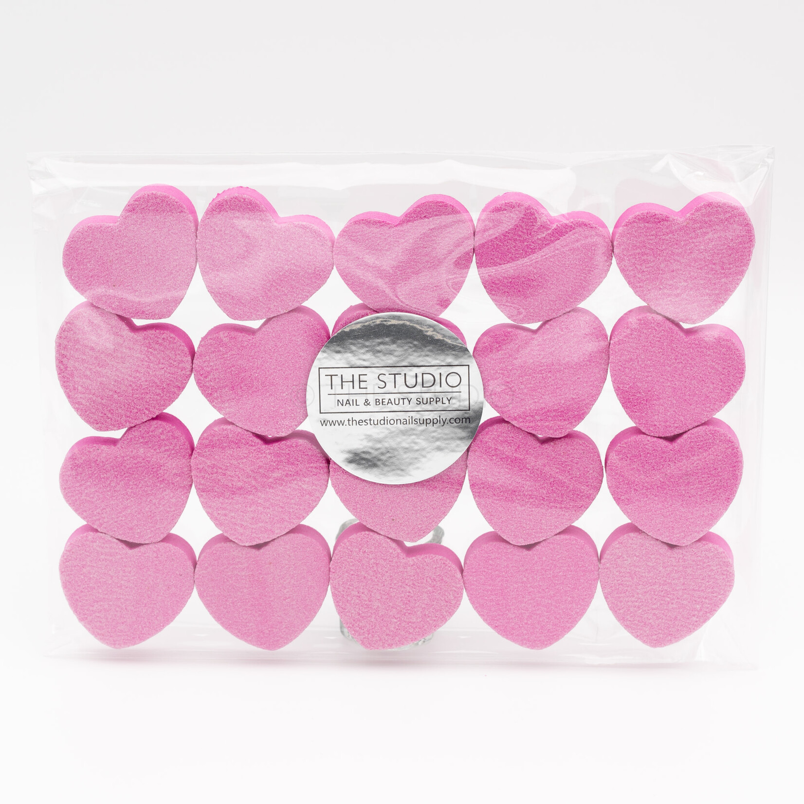 The Studio - Heart Buffers - 100/180 - Pink - 20 ct