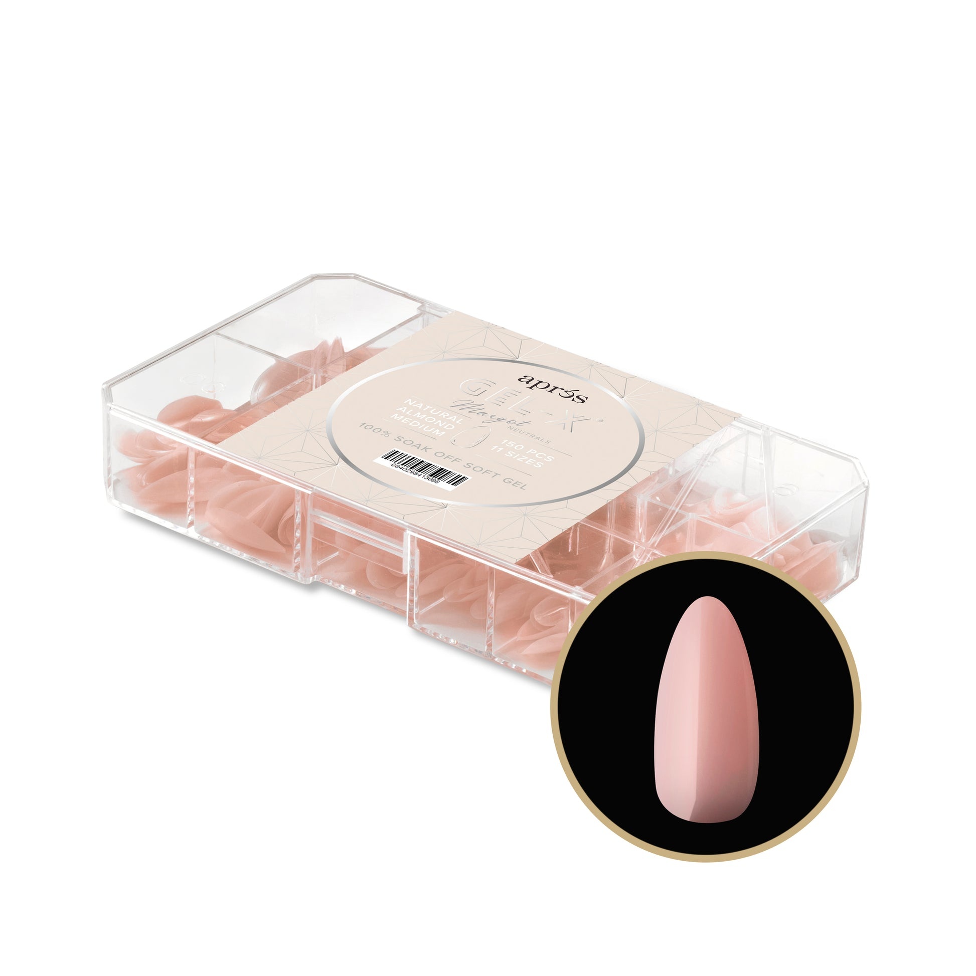 Apres Apres Tip Box Gel X Margot Natural Almond Medium The Studio Nail and Beauty Supply