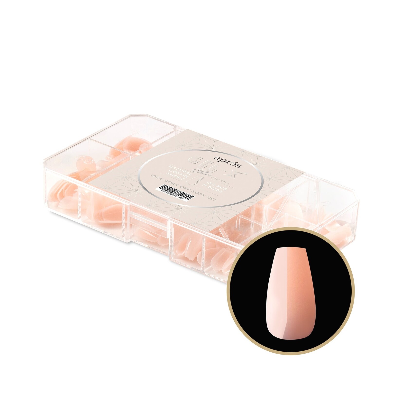 Apres Apres - Tip Box Gel X - Chloe - Natural Coffin - Short