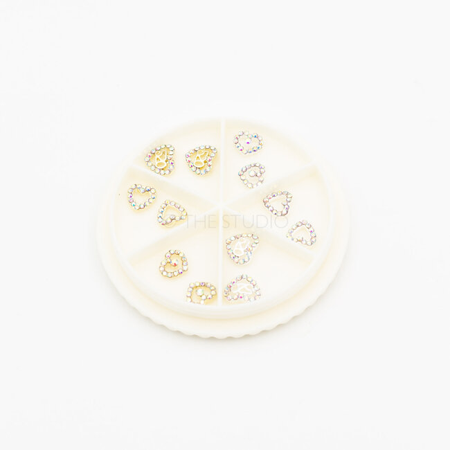 The Studio The Studio - Art Pack #533 - Heart Charms - Rhinestones - 12 pcs