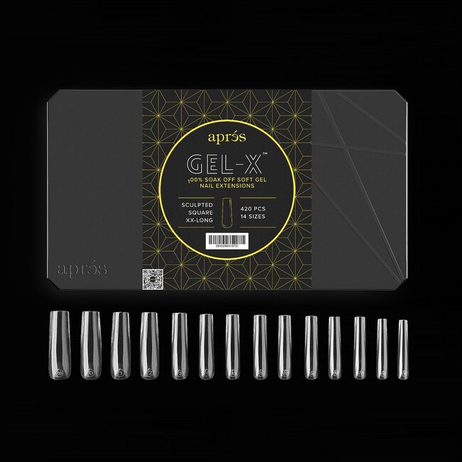 Apres - Tip Box 2.0 Gel X - Clear - Sculpted Square - XX Long