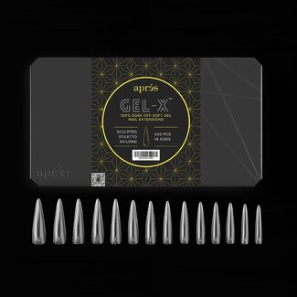 Apres Apres - Tip Box 2.0 Gel X - Clear - Sculpted Stiletto - XX Long