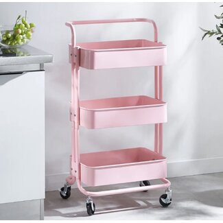 Rolling Utility Cart - Pink