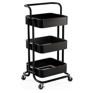 Rolling Utility Cart - Metal - Black