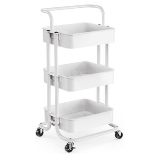 Rolling Utility Cart - Metal - White