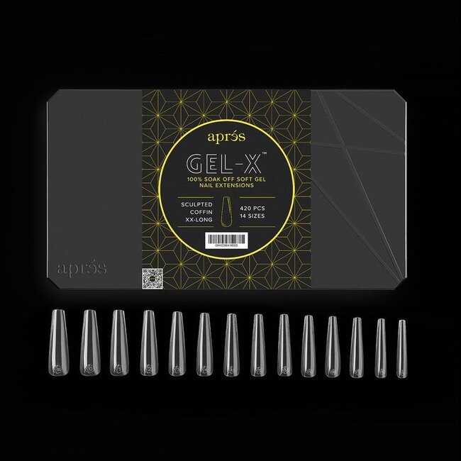 Apres - Tip Box 2.0 Gel X - Clear - Sculpted Coffin - XX Long