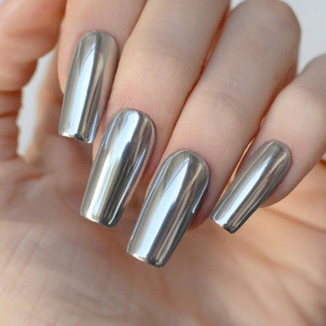 Pink Mask - Mirror Chrome - 1 - Nail Art