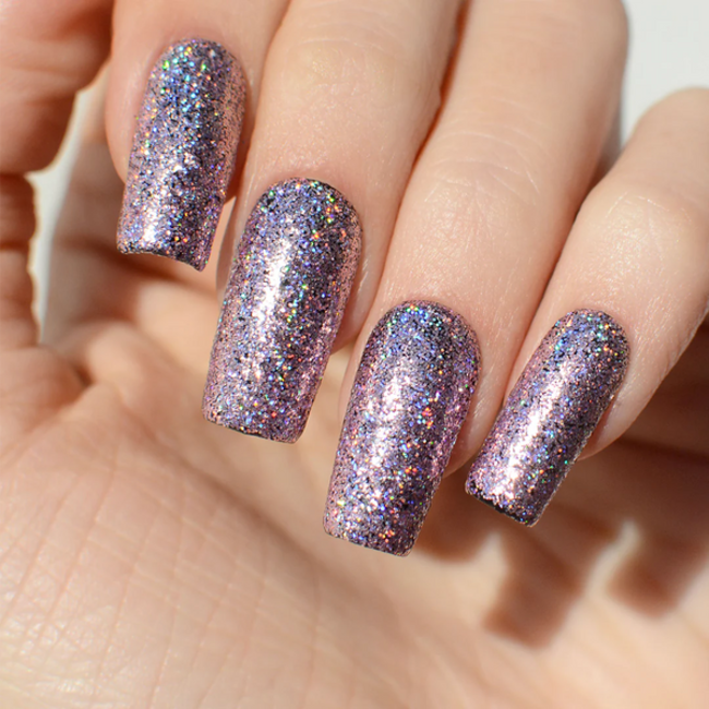 Pink Mask - Holographic Glitter - 2 - Nail Art