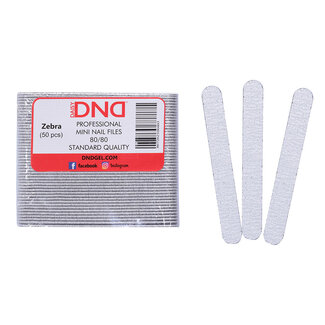 DND DND - Mini Nail File - 80/80 Grit - Zebra - 50 pcs