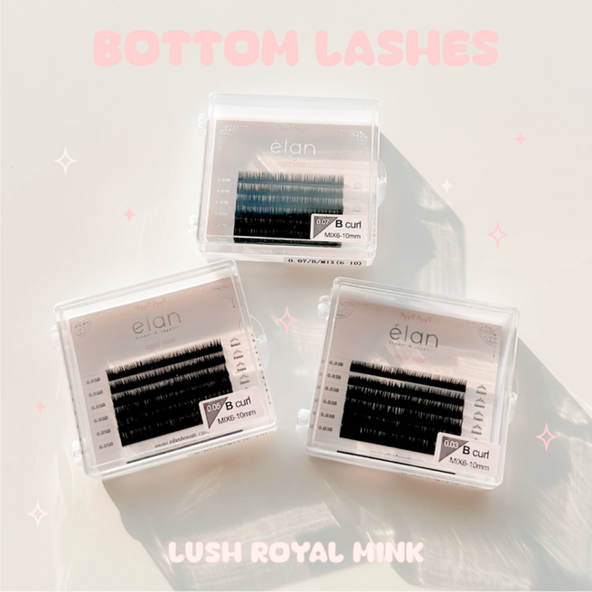 Elan - Lash - Bottom Lashes Mini Tray - 0.07 - B Curl -  Mix 6-10mm