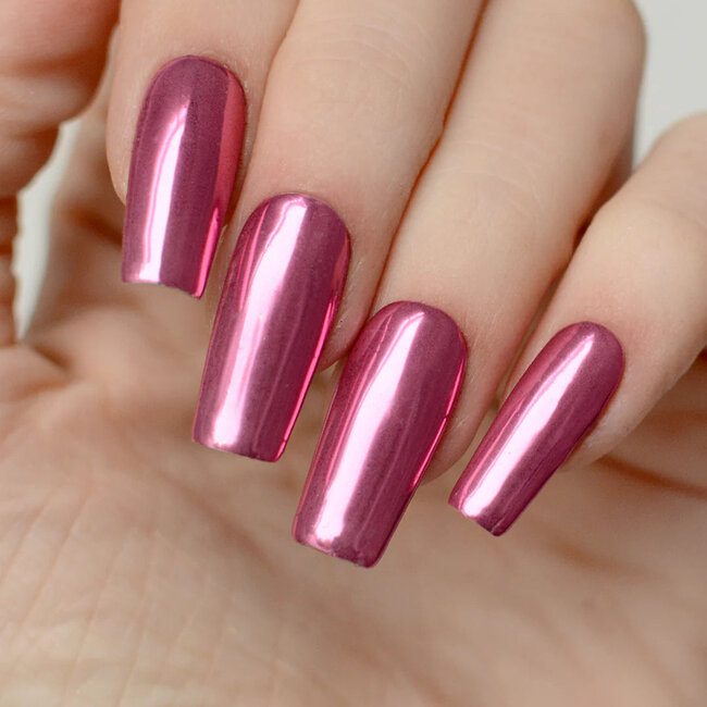 Pink Mask - Mirror Chrome - 3 - Nail Art