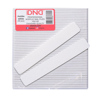 DND DND - Nail Files - Rectangle - 100/100 - Jumbo White - 50 count