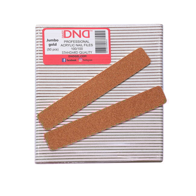 DND - Nail Files - Rectangle - 100/100 - Jumbo Gold - 50 count