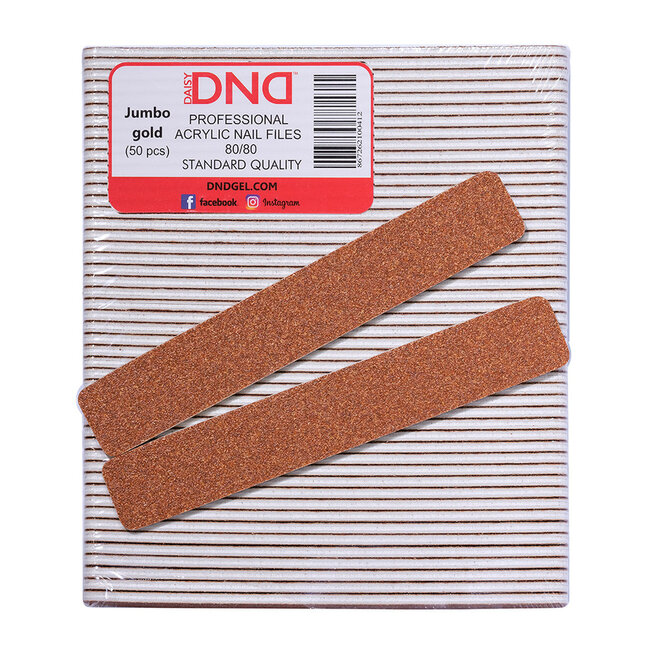 DND DND - Nail Files - Rectangle - 80/80 - Jumbo Gold - 50 count