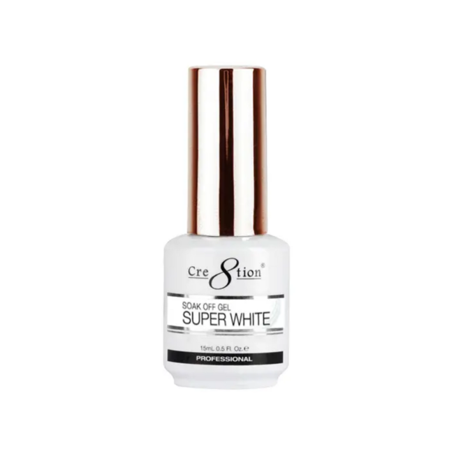 Cre8tion Cre8tion - Gel Polish - Super White - 0.5 oz