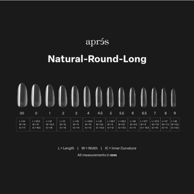 Apres - Tip Box 2.0 Gel X - Clear - Natural Round - Long