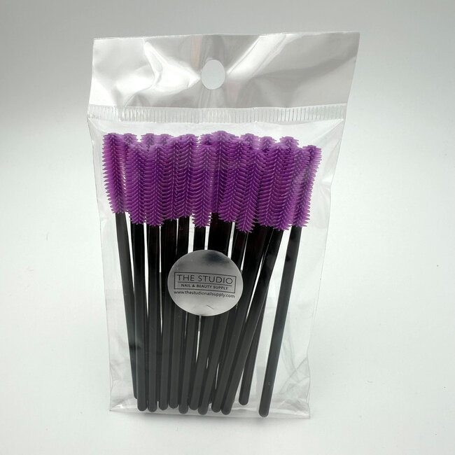 The Studio - Curved Lash Brush Wands - Purple - 20 ct
