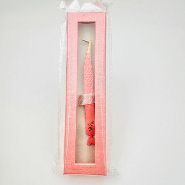 Love, Bella -  Fiber Tip Tweezer - Pink - 5 - Gold
