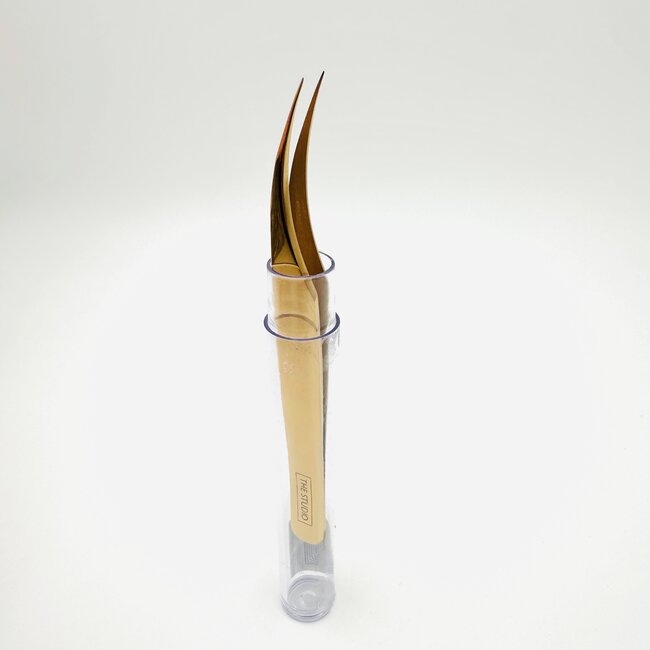The Studio - Tweezers - Classic Pick Up - Curved  - Gold - 18