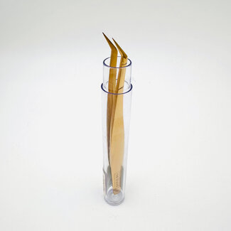 The Studio The Studio - Tweezers - Volume Pick Up - Curved - Gold - 19