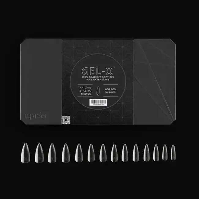 Apres - Tip Box 2.0 Gel X - Clear - Natural Stiletto - Medium