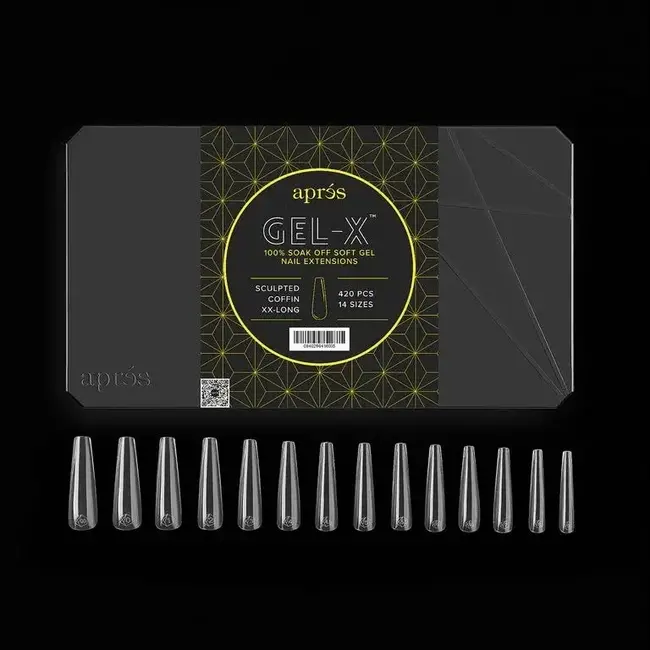 Apres - Tip Box 2.0 Gel X - Clear - Sculpted Coffin - XX Long