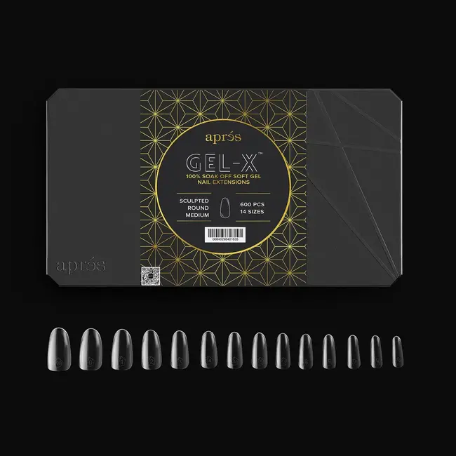 Apres - Tip Box 2.0 Gel X - Clear - Sculpted Round - Medium