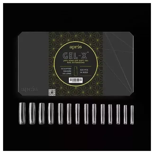 Apres - Tip Box 2.0 Gel X - Clear - Sculpted Square - XX Long