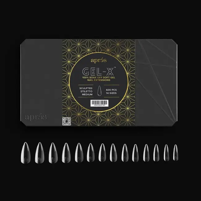 Apres - Tip Box 2.0 Gel X - Clear - Sculpted Stiletto - Medium