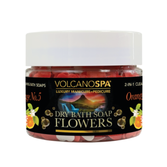 LA PALM Volcano Spa - Dry Bath Soap Flowers - 12 oz - Orange