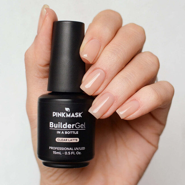 Pink Mask - Builder Gel in Bottle - Clear Latte - .5 fl oz