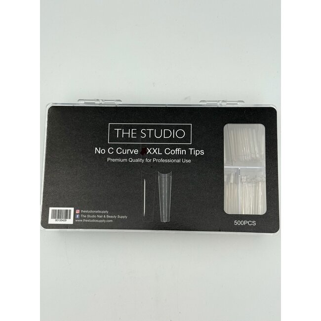 The Studio The Studio - Nail Tip Box - No C Curve Coffin Clear - XXL