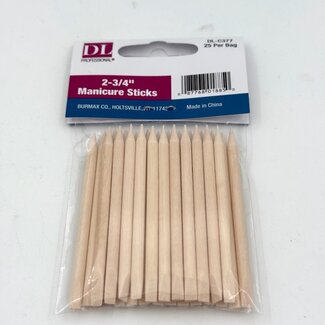 DL - Wood Manicure Sticks - 2 3/4" - 25 Count - DL C377