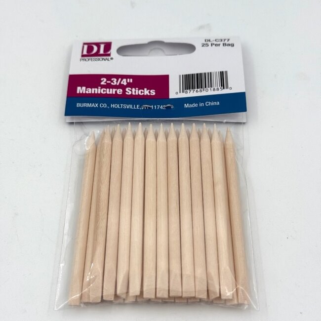 DL - Wood Manicure Sticks - 2 3/4" - 25 Count - DL C377