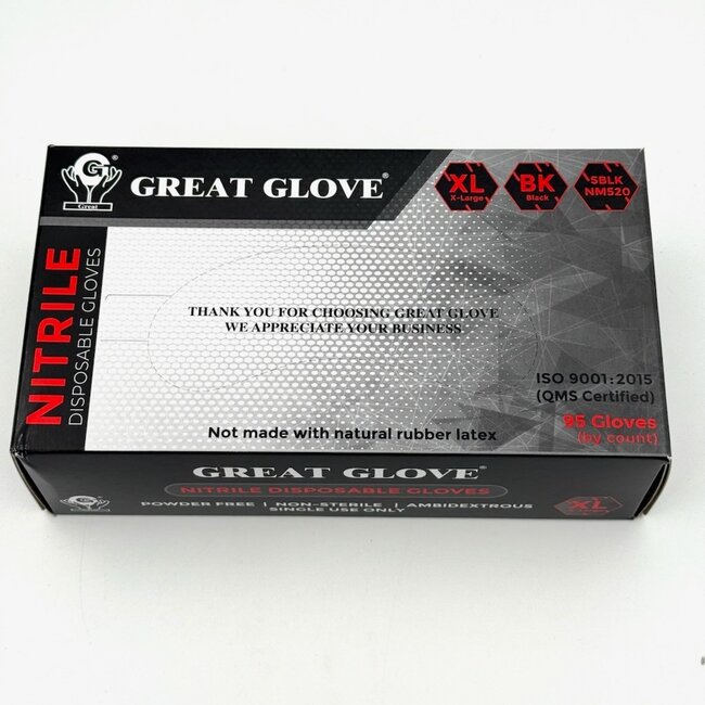 Great Glove - Black Nitrile Gloves - XL - 95 count