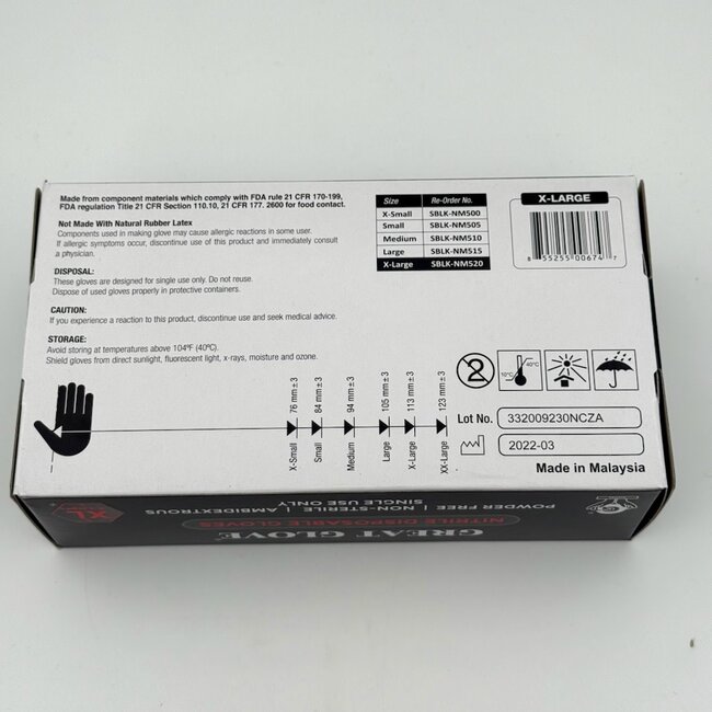 Great Glove - Black Nitrile Gloves - XL - 95 count