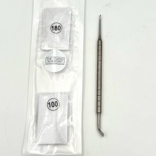 The Studio - Cuticle Pusher, Scraper With Sandpaper Sheets