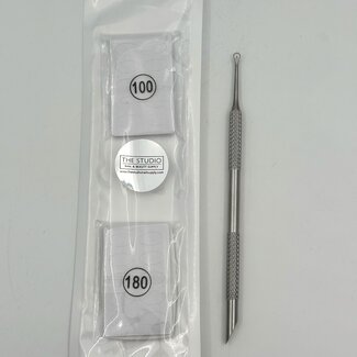 The Studio The Studio - Dual Ended Cuticle Pusher With Sandpaper Sheets
