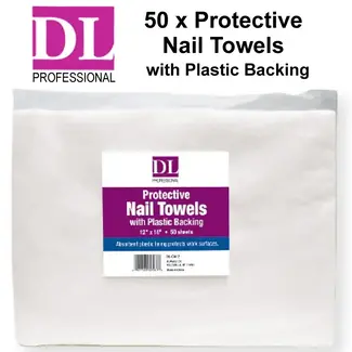 DL Professional DL - Protective Nails Towels with Plastic Backing Bibs - C412 - 50 sheets