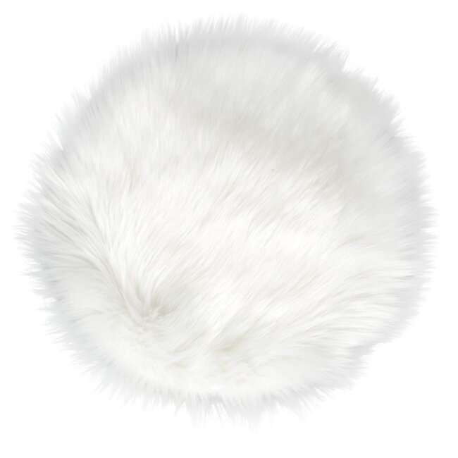 Display Photo Mat - White Fluffy - Round