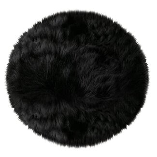 Display Photo Mat - Black Fluffy - Round