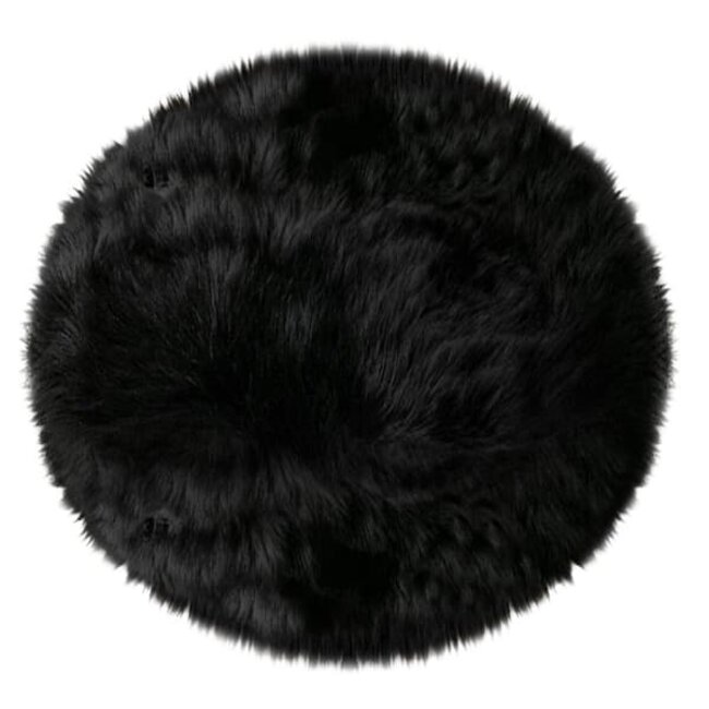 Display Photo Mat - Black Fluffy - Round