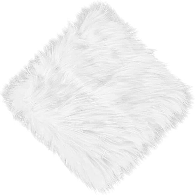 Display Photo Mat - White Square Fluffy - 15"x15"