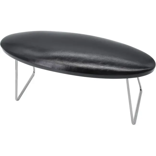 Manicure Leather Arm Rest - Oval - Black