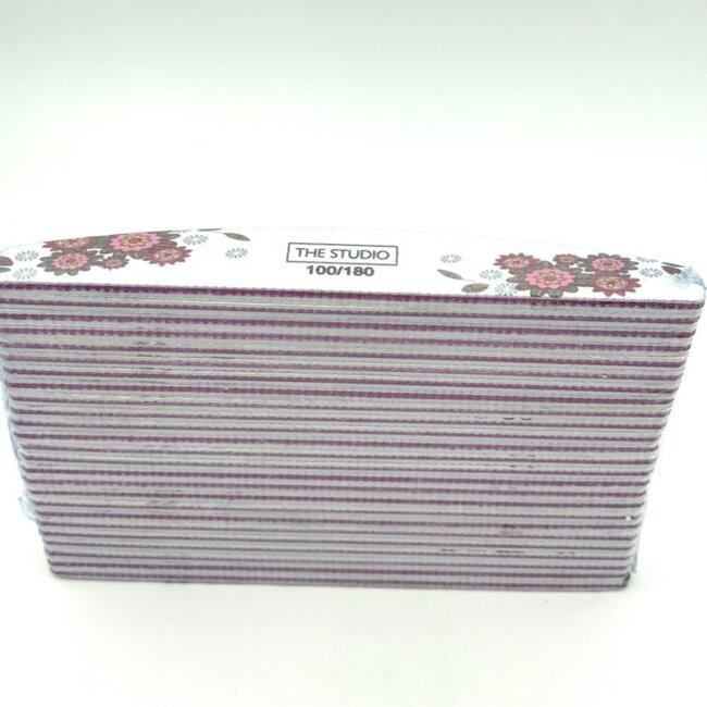 The Studio - Files - Oval - 100/180 - Zebra/ Pink - Gear Flowers - 25 Count